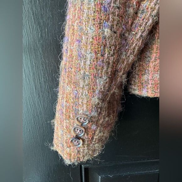 VTG Wool Orange Striped Blazer Jacket Size XS/S - Picture 9 of 14